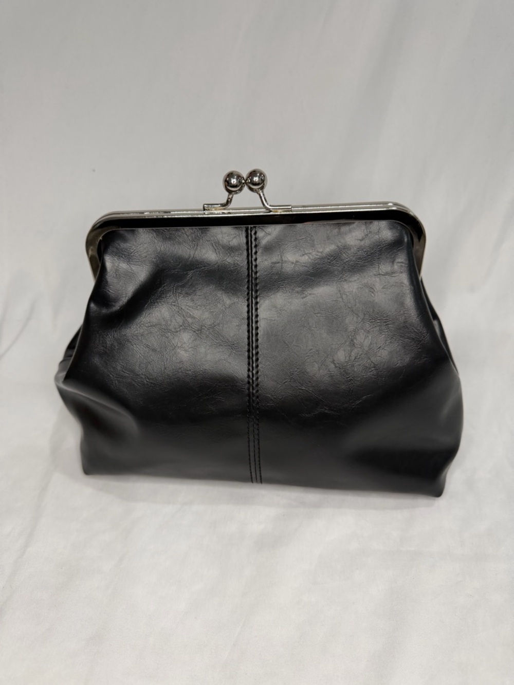 Classic Black Frame-Top Women's Clutch